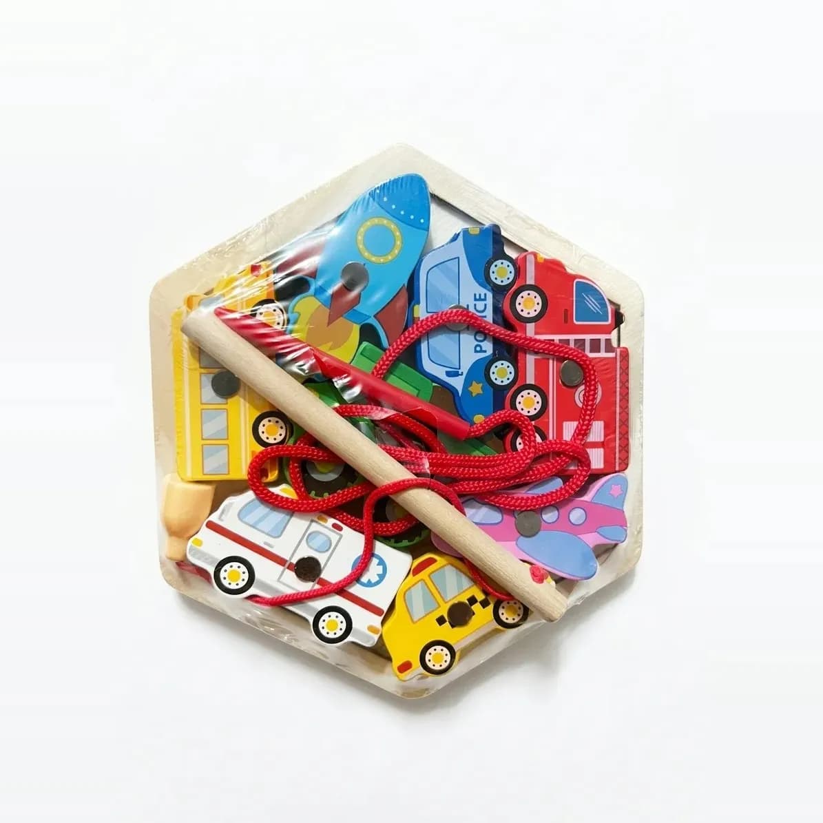 Wooden Magnetic Fishing Vehicle Puzzle (Hexagon Board) — image 2 of 2