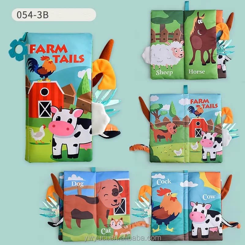Crinkle Cloth Tail Book – Farm Animals