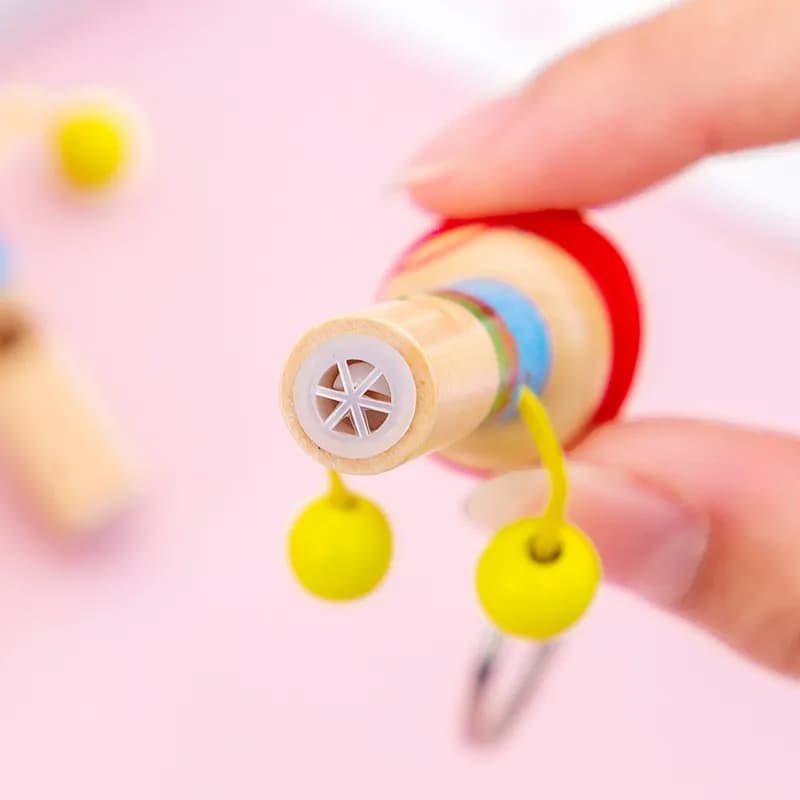 Wooden Cartoon Pirate Whistle Toy
