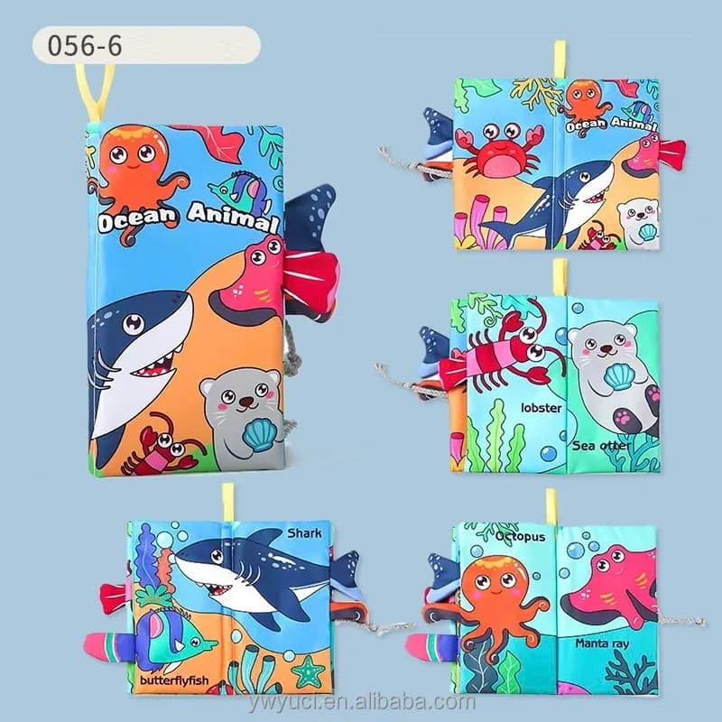 Crinkle Cloth Tail Book – Ocean Animals