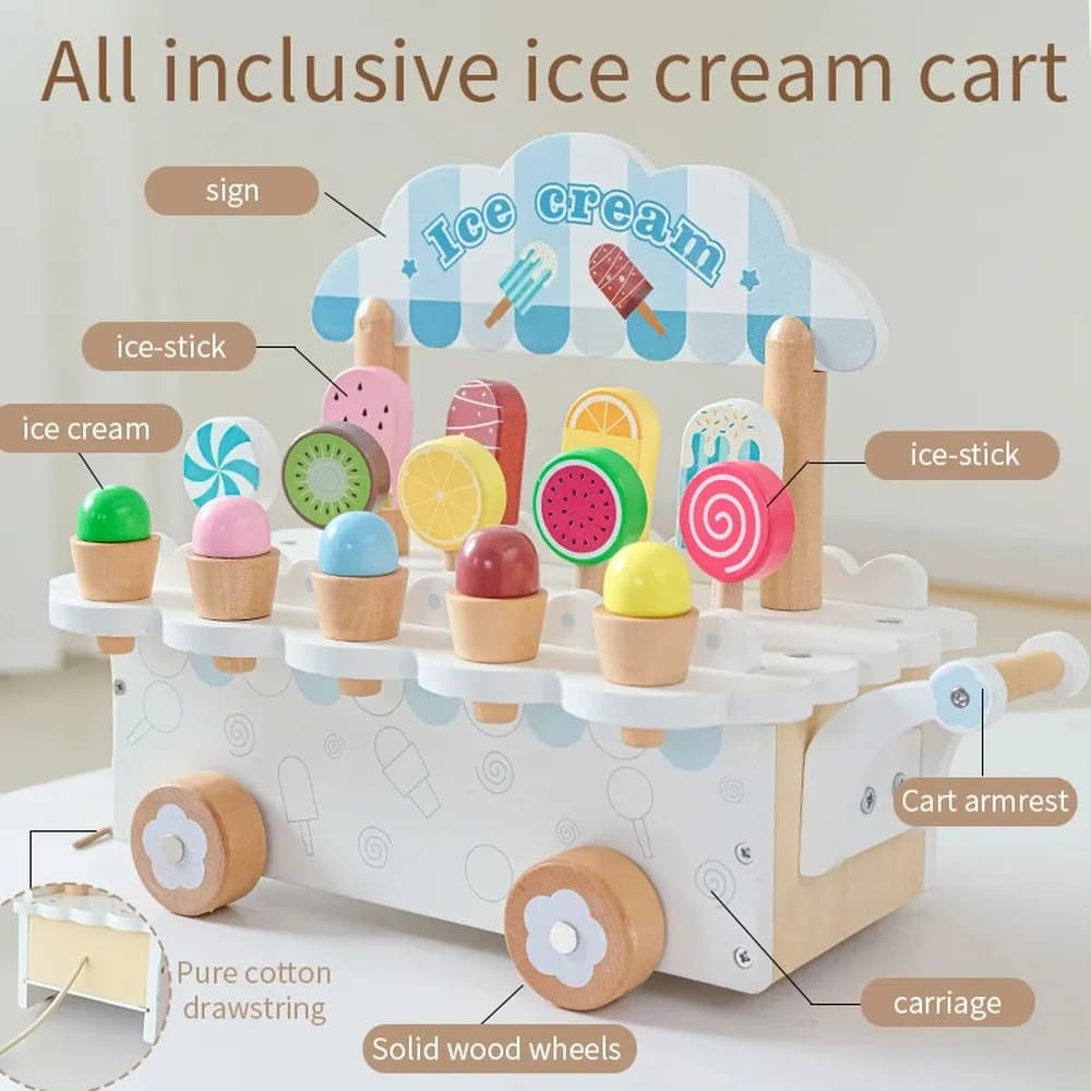 Wooden Ice Cream Cart Play Set — image 3 of 3