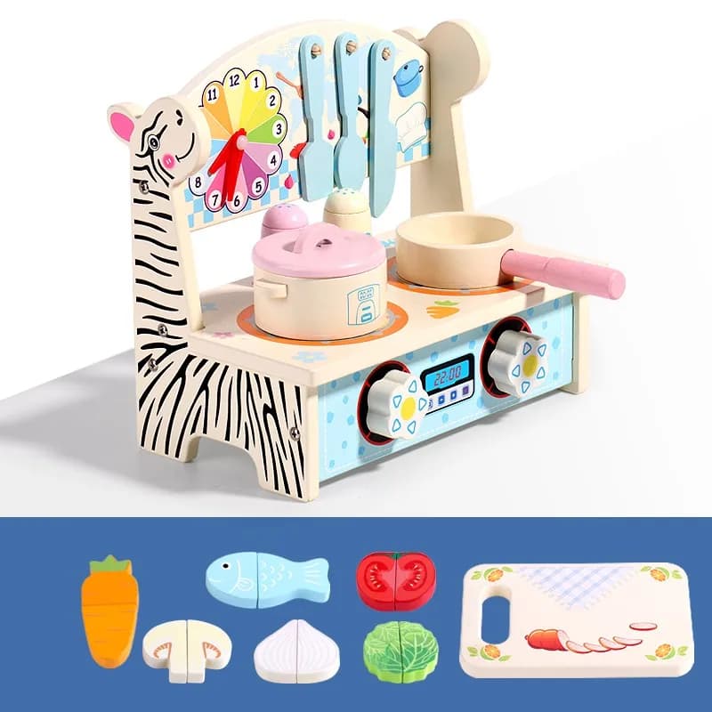 Wooden Cutting Food & Kitchen Play Set