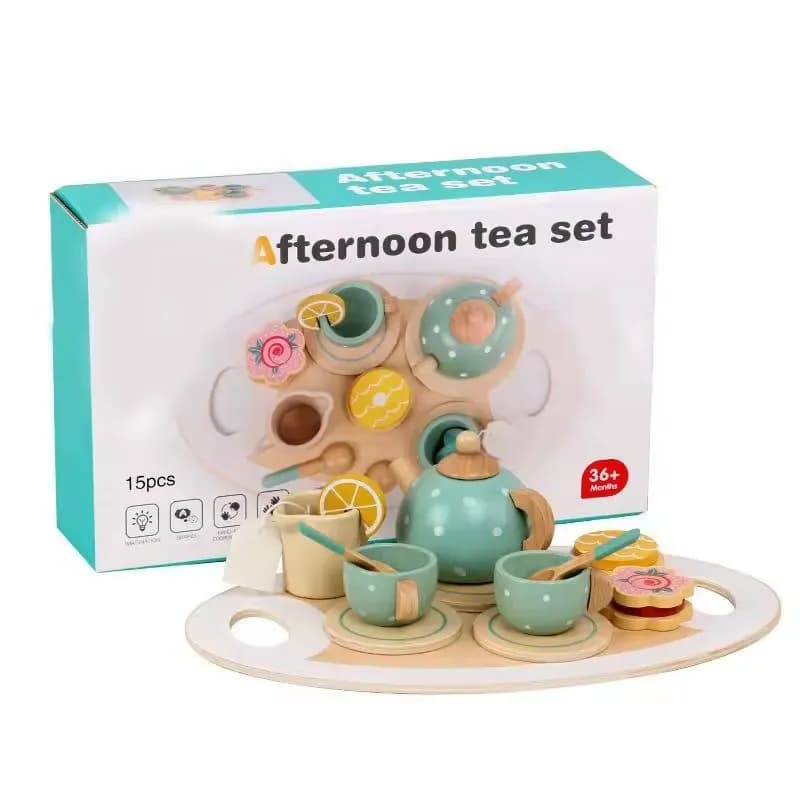 Wooden Afternoon Tea Play Set (15 Pcs)