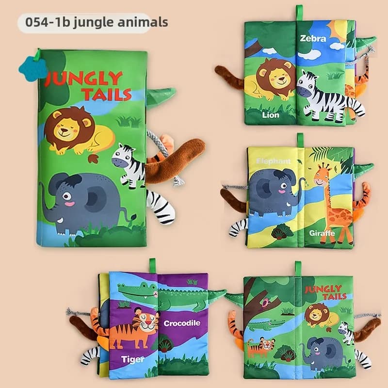 Crinkle Cloth Tail Book – Jungle Animals