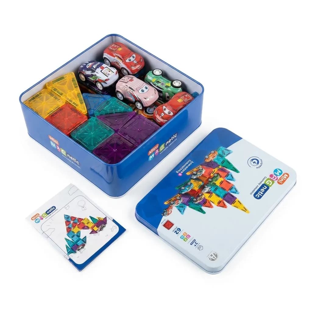 Mini Magnetic Building Tiles Set (Portable Tin Box) — image 3 of 5
